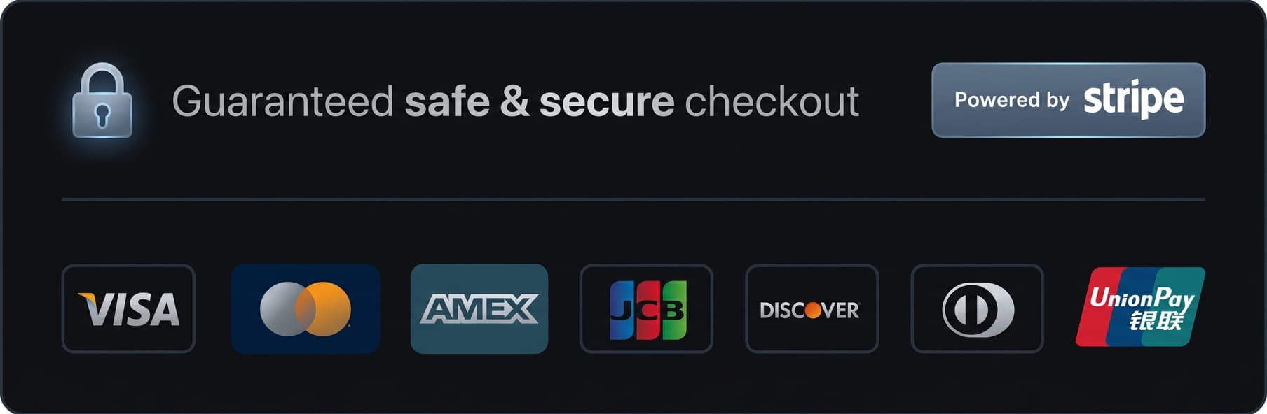 Payments secured by Stripe